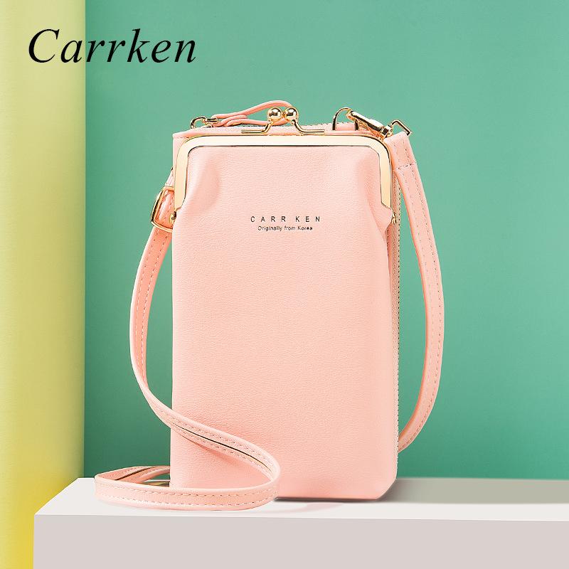 

The Mobile Phone Bag Korean Women's Fashion Messenger Shoulder Hardware Multifunctional Student Cross Body, Black