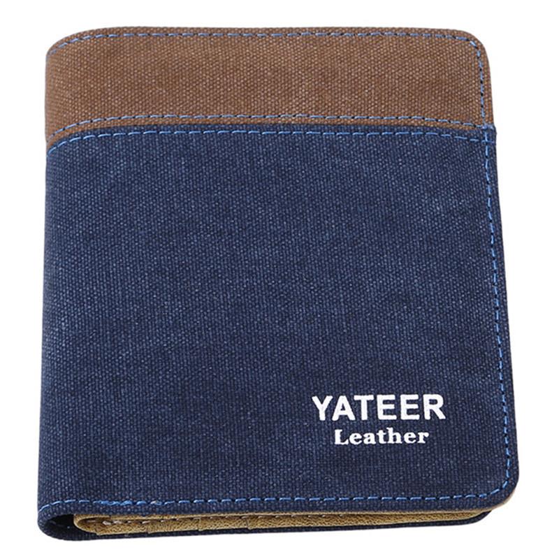 

Fashion Men's Wallets Denim Canvas Thin Small Wallet Purses Short Mini Purse Male Money Card Holder 878179, Red;black