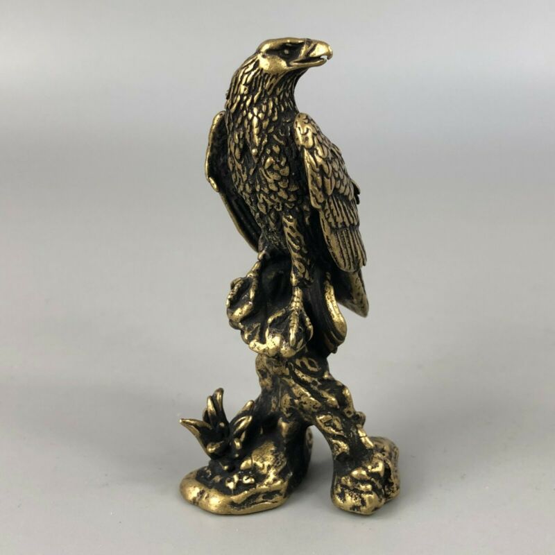 China's archaize brass eagle Small statue 4cm 