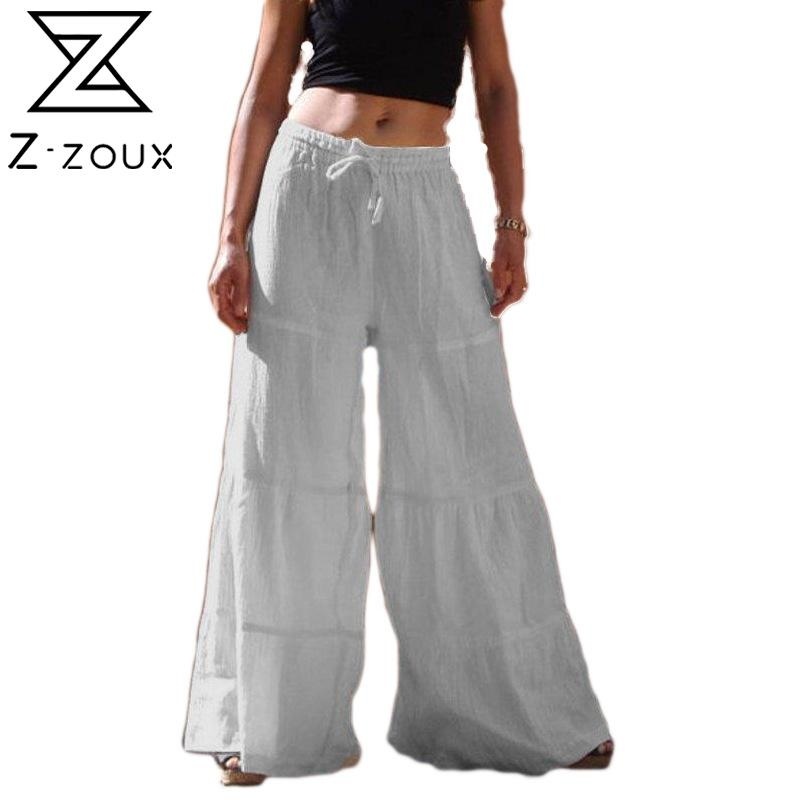 

Women Pant Bandage Plus Size 5xl Long Wide Leg Pants All Match Casual Summer Fashion 210524, White