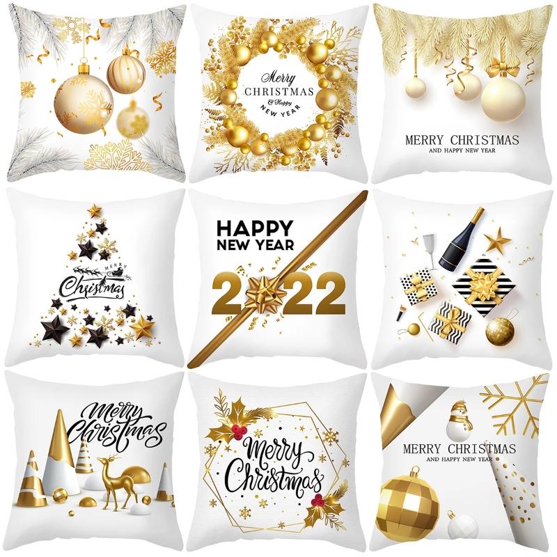 

Christmas Decorations Pillowcase Sofa Decoration Cushion Printing Pillow Chair Car Home 45*45
