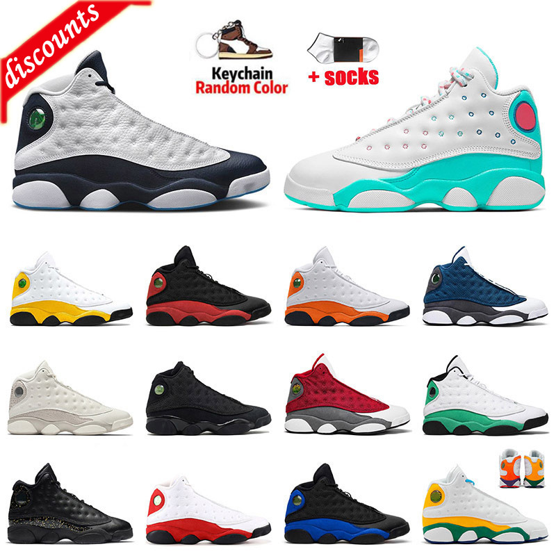 

High Obsidian 13 13s Mens Women Basketball Shoes University Gold Reverse Bred Hyper Royal Flint Starfish Black Cat, B34 obsidian 40-47