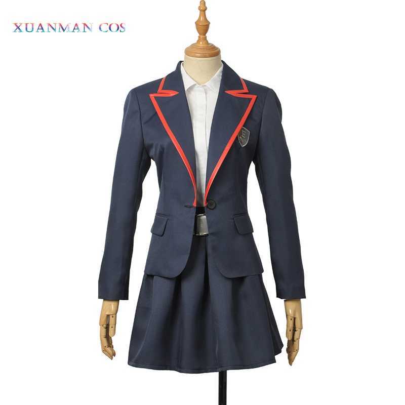 Costume de uniforme escolar de élite mujer chaqueta camisa falda plisada jk paño series de televisión halloween y0903