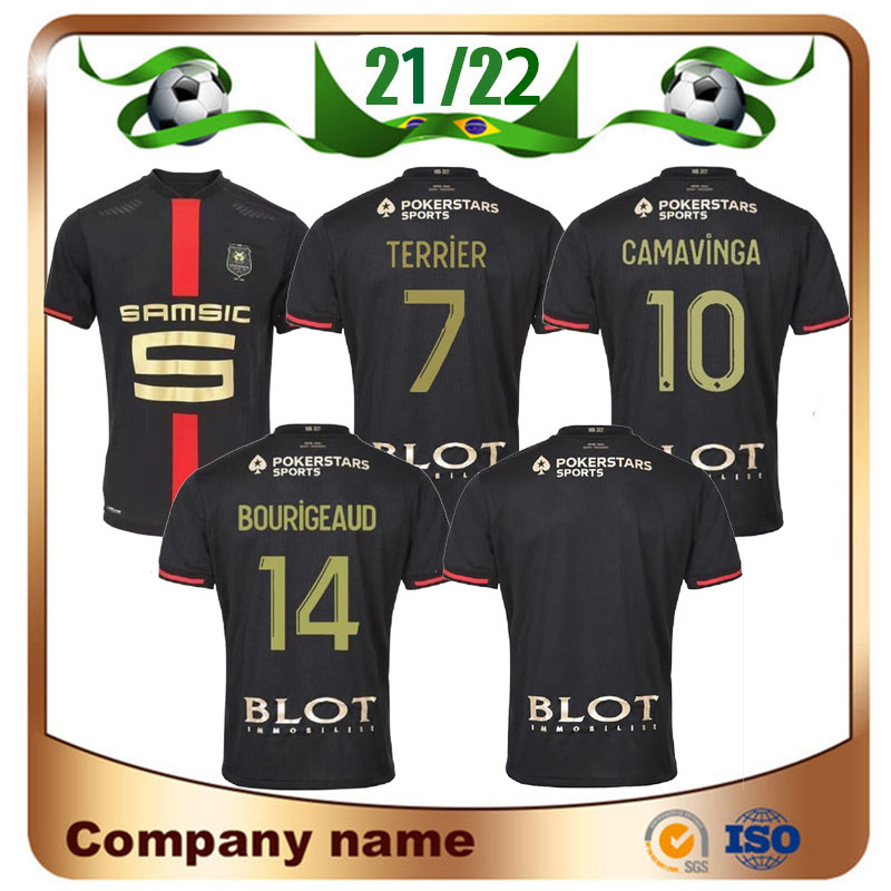 

20/21 Stade Rennais fc soccer Jerseys 120th Anniversary maillots de foot CAMAVINGA BOURIGEAUD Niang TERRIER football Shirt uniform, Black;yellow