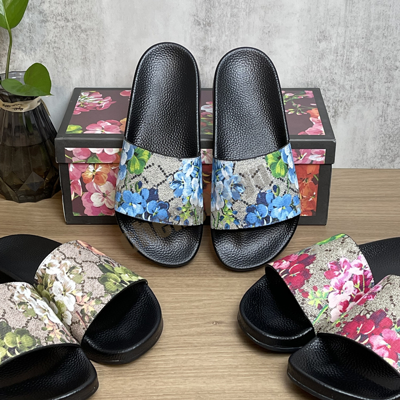 

2021 Top Quality Women Men Slides Summer Slippers Beach Indoor Flat Sandals Flip Flops Sandal With Box EUR36-46, Colour-22