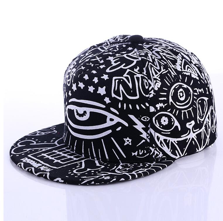 

Fashion Graffiti eyes Luminous caps Hip hop Hats for men women Vintage flat hat Baseball Cap 70014 headdress chapeau, Photo color