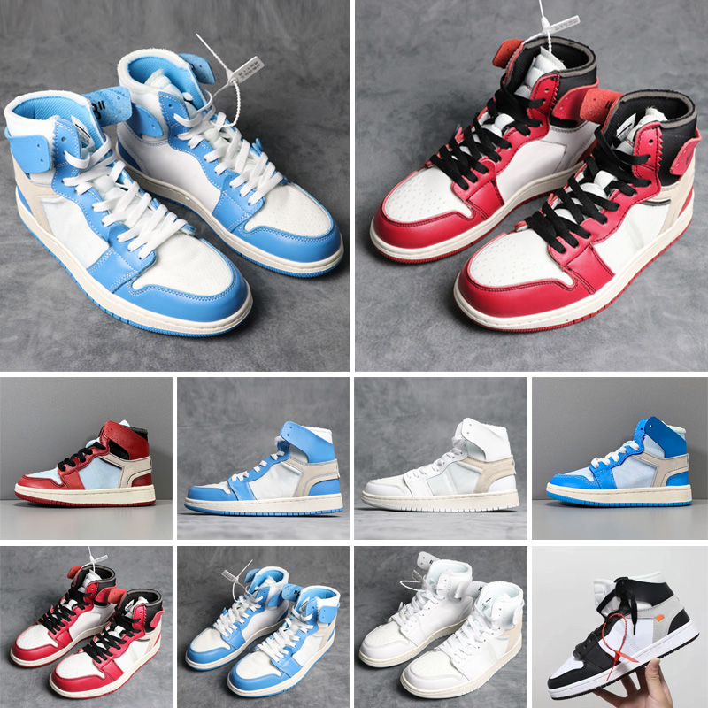 

High quality 1 Retro University White Blue Chicago Men Sport shoes Outdoor With Original US 5.5-12, Black