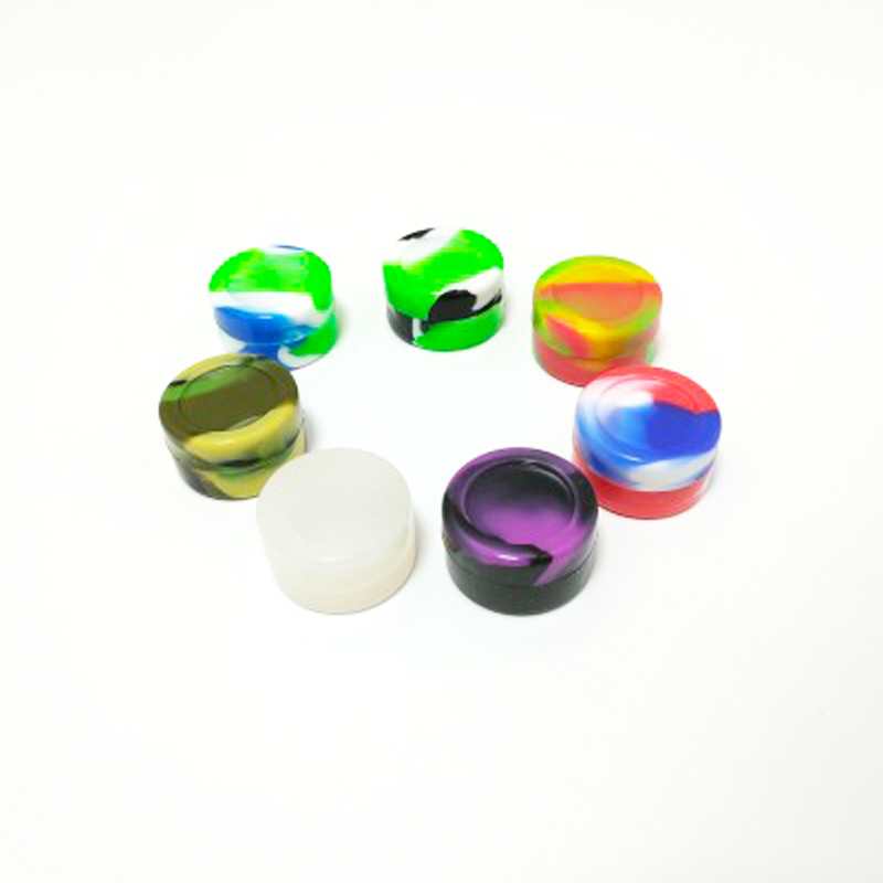 

5 Ml Wax Dab Containers Non-stick Jar Round Colorful Silicone Container Dabber Tool Storage Jars Oil Holder For Vaporizer Vape