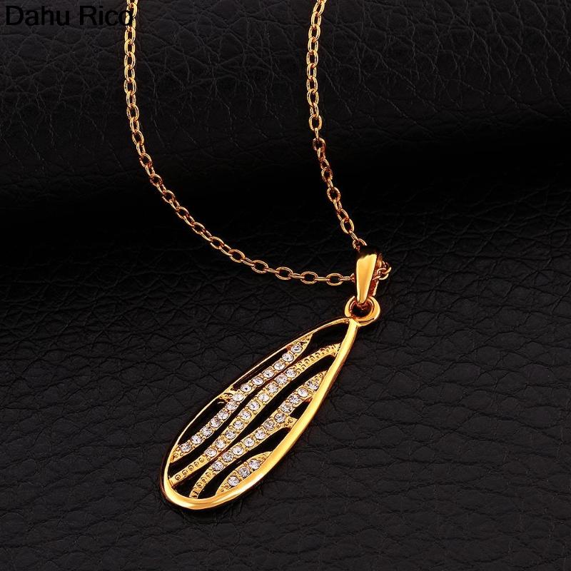 Pendant Necklaces Water Drip & Pendants Colar Women Ladies Strass Rhinestones Austrian Crystal Pingente Pend Dahu Rico-image-706611945