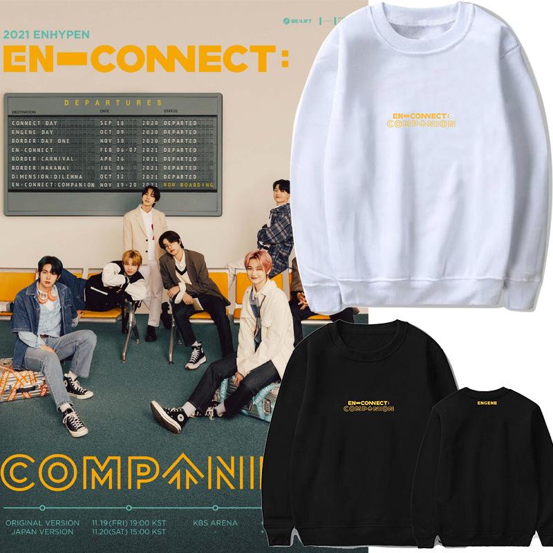 Sweats à capuche masculine Sweatshirts Kpop Enhypen Hoodie en connexion Companion Cotton Lettre en vrac Sweat-shirt et vêtements de couple pour f
