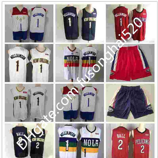 

2021 Mens New Brandon 14 Ingram Throw back jersey Zion 1 Williamson Lonzo 2 Ball Basketball Shorts Basketball Jerseys Purple White