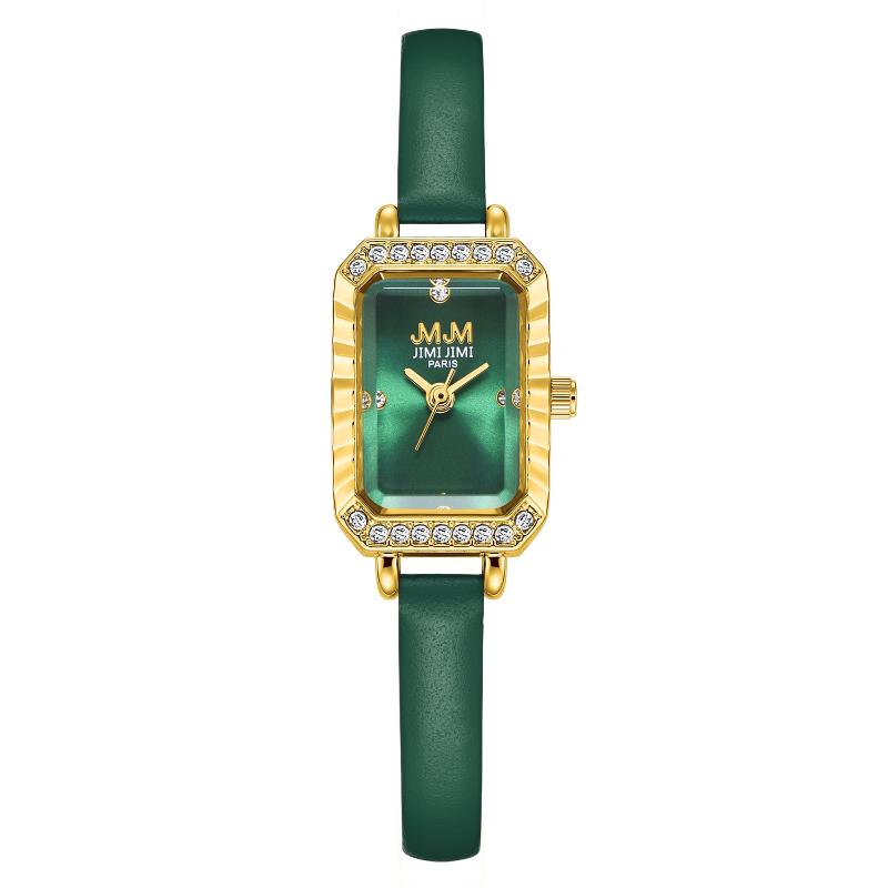 

Wristwatches 2021 Women Wrist Watch Classic Diamond Fancy Vintage Leather Stainless Steel Quartz Waterproof Relogio, Jm-80003ga