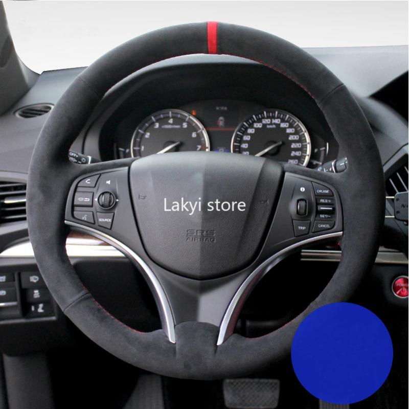 Couvoirs de volant DIY Couture de couture à la main Couvercle de voiture pour CDX TLX RDX MDX ILX NSX Target rouge