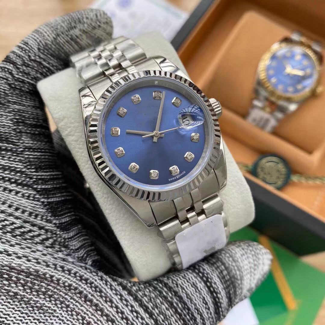 

High quality fashion mens women's watches 36mm sapphire glass stainless steel bracelet Automatic Movement Sweep Mechanical Watch Ladies, Slivery;brown