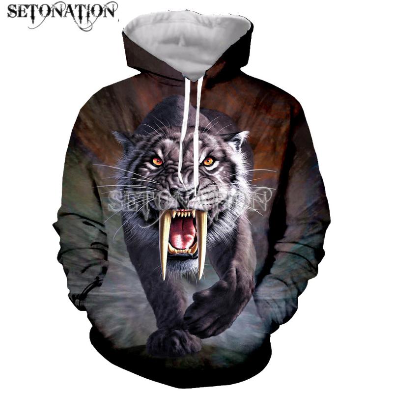 

Men's Hoodies & Sweatshirts Saber Toothed Tiger High Quality 3D Print Zipper/Hoodies/Sweatshirts/Jacket/Men/women Drop, Black