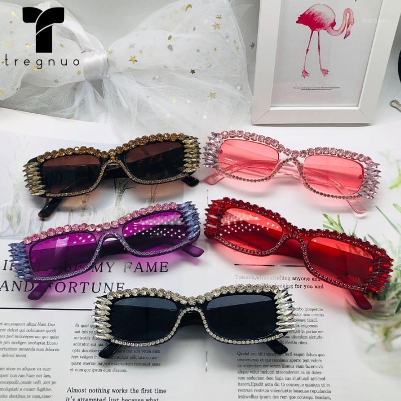

Sunglasses 2021 High Quality Handmade Small Square Colorful Crystal Diamond Fashion Eyewear