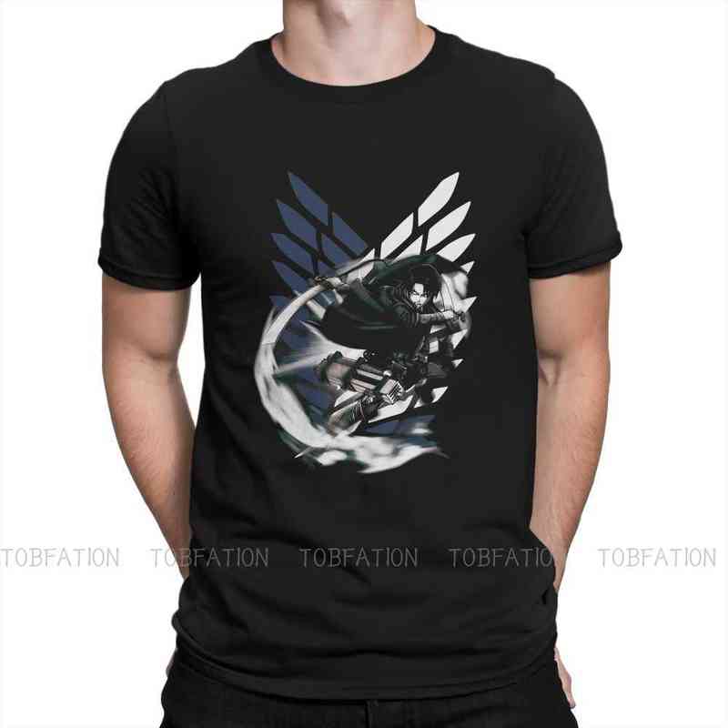 

Attack On Titan Shingeki No Kyojin Levi Ackerman T Shirt Vintage Homme High Quality Tshirt Large O-Neck Short Sleeve G220216, Red
