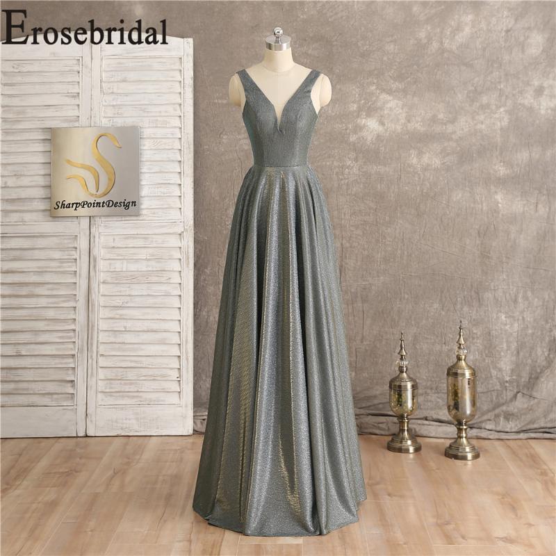 

Evening Dresses Long Dress 2021 Formal Gowns For Women Elegant V Neck/Back Occasion, Black;red