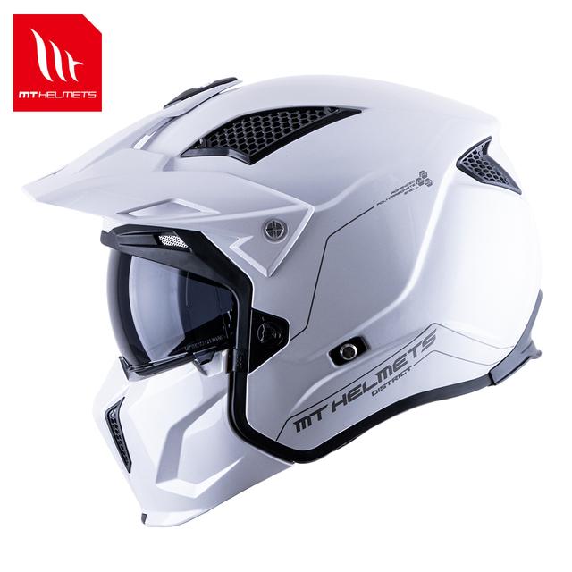 

Motorcycle Helmets Original MT Helmet Men Women Streetfighter Motocross Full Face Off-Road Moto Accessories Gross White, Bai