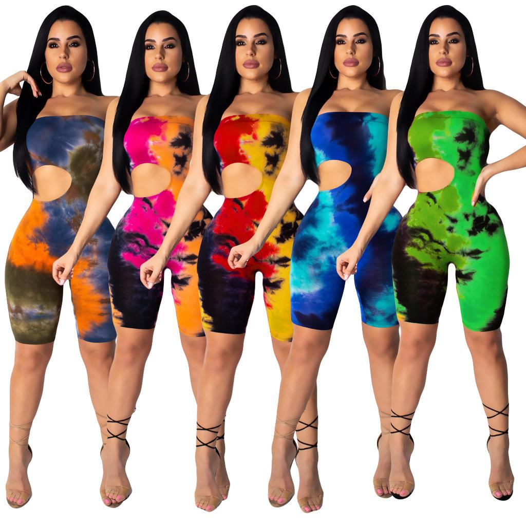 

Designer 2021 dresses listing print one neck open back sexy Jumpsuit in spring and summer women dress fashions woman models, Blue