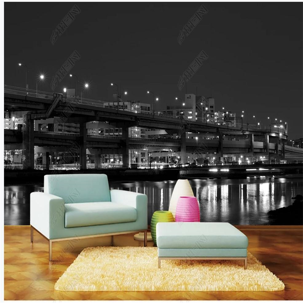 

3d murals wallpaper for living room black and white landscape painting background wall, Grey