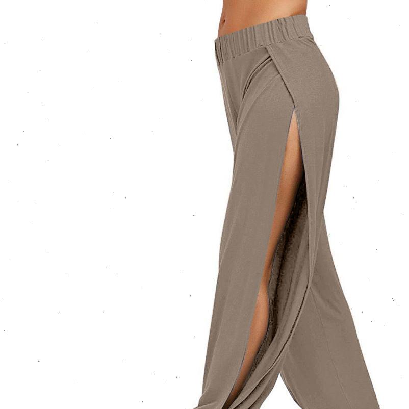 

Fashion side Womens Capri Splice comfortable sports pants Fitness Mid Elastic Waist wide leg Casual Loose Athletic, Black;white