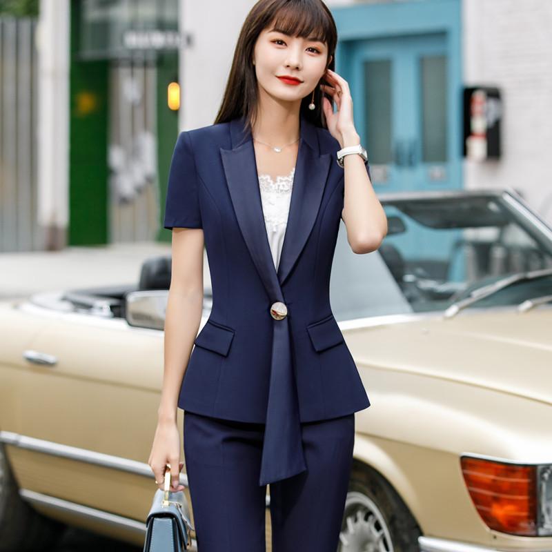 

Women' Suits & Blazers Professional Pants 2021 Summer Fashion Short Sleeve Blazer And Office Ladies Temperament Work Wear, White coat and skirt