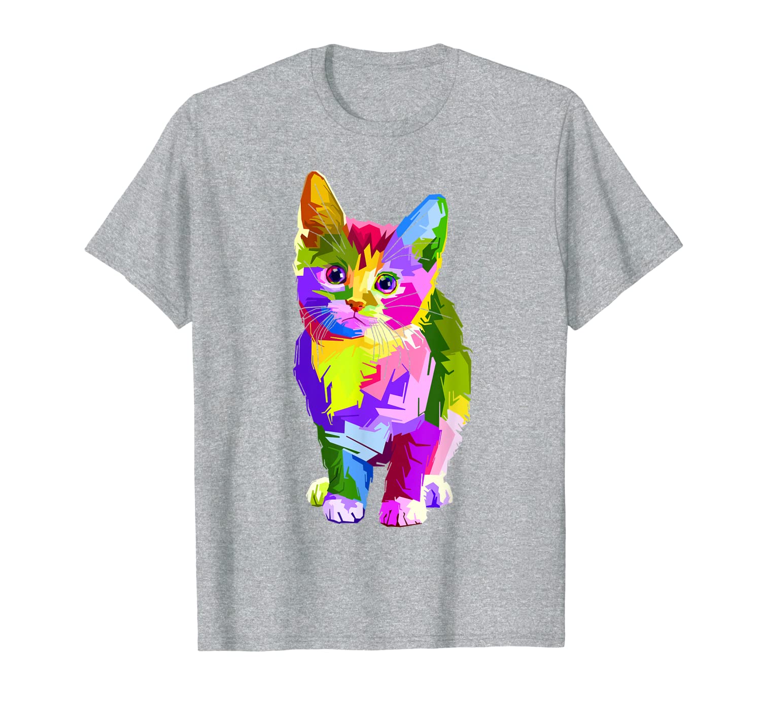 Psychedelic Rave Edm Cute Kitten T-Shirt Kitty Cat Gift Tee-image-702198864