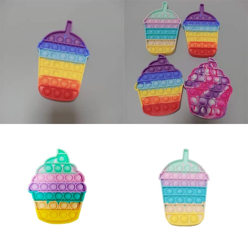 

Pop Party Favor Bubble Mini Rainbow Ice Cream Fidget Sensory Toy Adult Kids Funny Silicone Stress Reliever Toys 2917 Q2