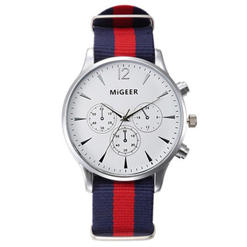 

Wristwatches Nylon Strap Fashion Mens Womens Quartz Alloy Buckle Round Boys Girls Watches Simple Casual Gift Species
