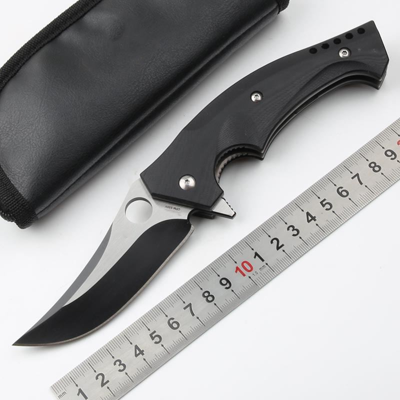 

High quality C196 folding knife G10 handle hardness powder steel S110V outdoor pocket protective Knives HW238