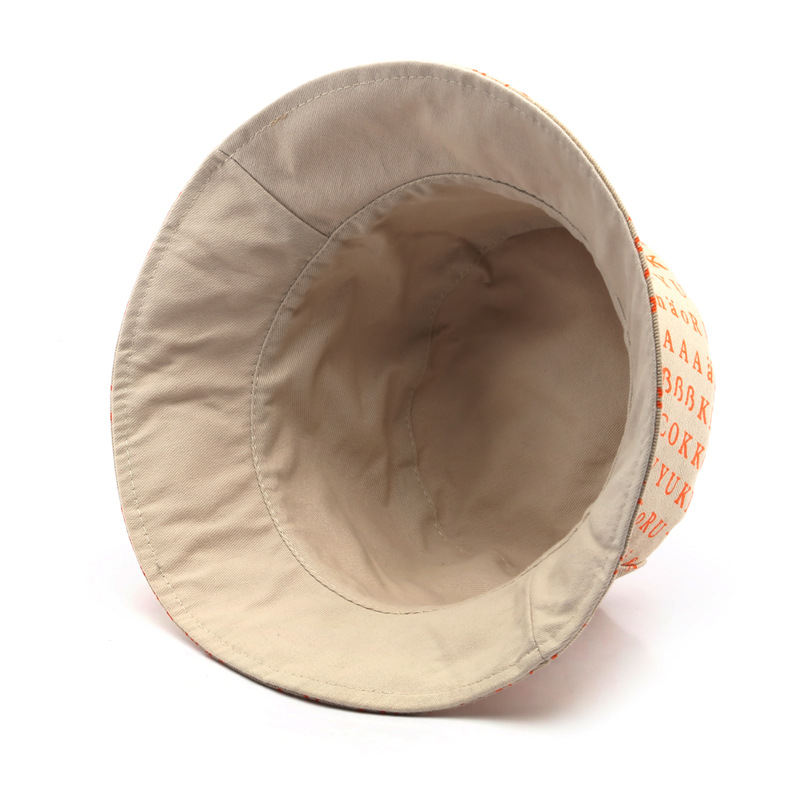 

Bucket Hat Female Korean Style Japanese Style Personality Brim Printing Bucket Hat Outdoor Sports Sun Protection Sun Hat Couples Cap, White