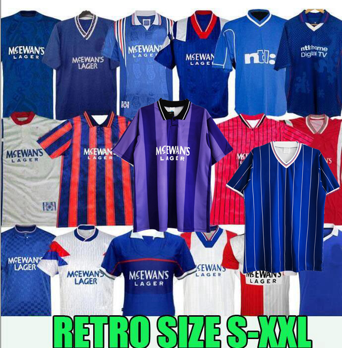 

Retro classic soccer jerseys 1982 83 84 85 86 87 88 89 1990 91 92 93 94 95 96 97 98 2008 2009 Rangers home away 3rd GASCOIGNE MCCOIST football shirt S-2XL, 08/09 home
