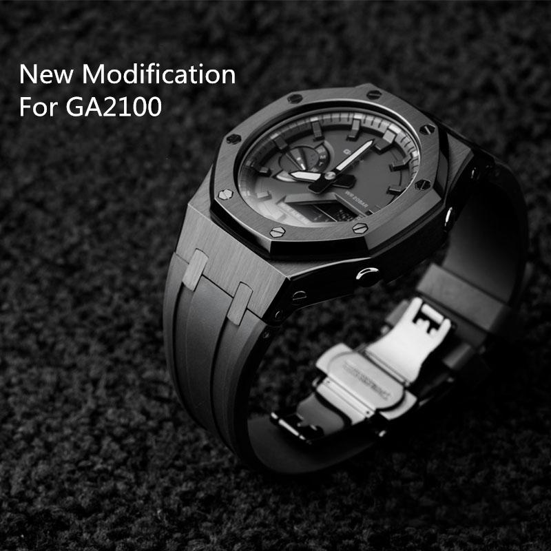 

Watch Bands GA2100 Modification 3rd Generation Rubber Watchstrap And Metal Bezel GA-2100/2110 316 Stainless Steel With Tools Screws