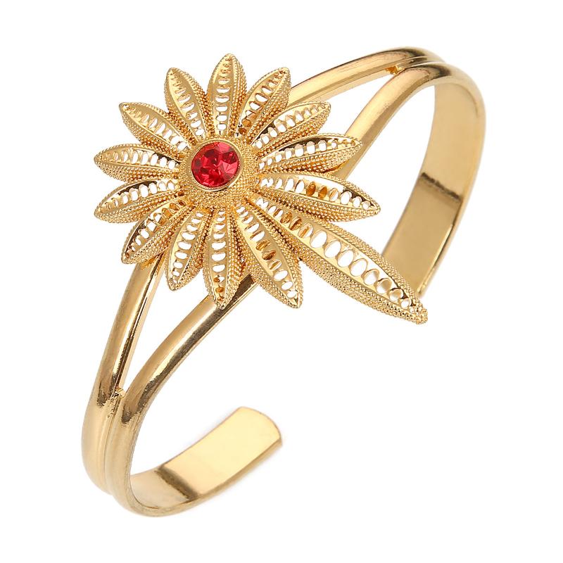 

Bangle Ethiopia Dubai Africa Free Size Gold Zirconite Flower Wedding Bangles For Women Men Ethiopian Bracelets African Cute Jewelry