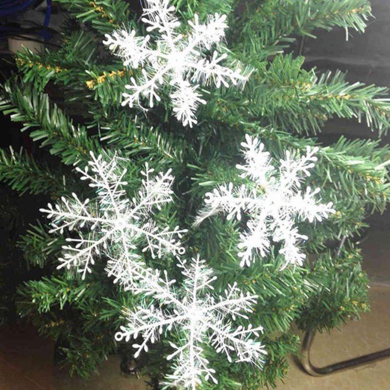 

Christmas Decorations 15/30Pcs Classic White Snowflake Ornaments Xmas Tree Table DIY Handmade Gift Supplies Appliques Wedding Decoration