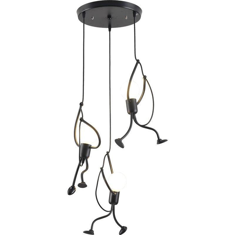 Pendentif Lampes Vintage Lampe E27 Noir Retro Fer à repasser Restaurant / Café / Enfant Chambre Enfants Modern Creative Petit homme Littings d'in