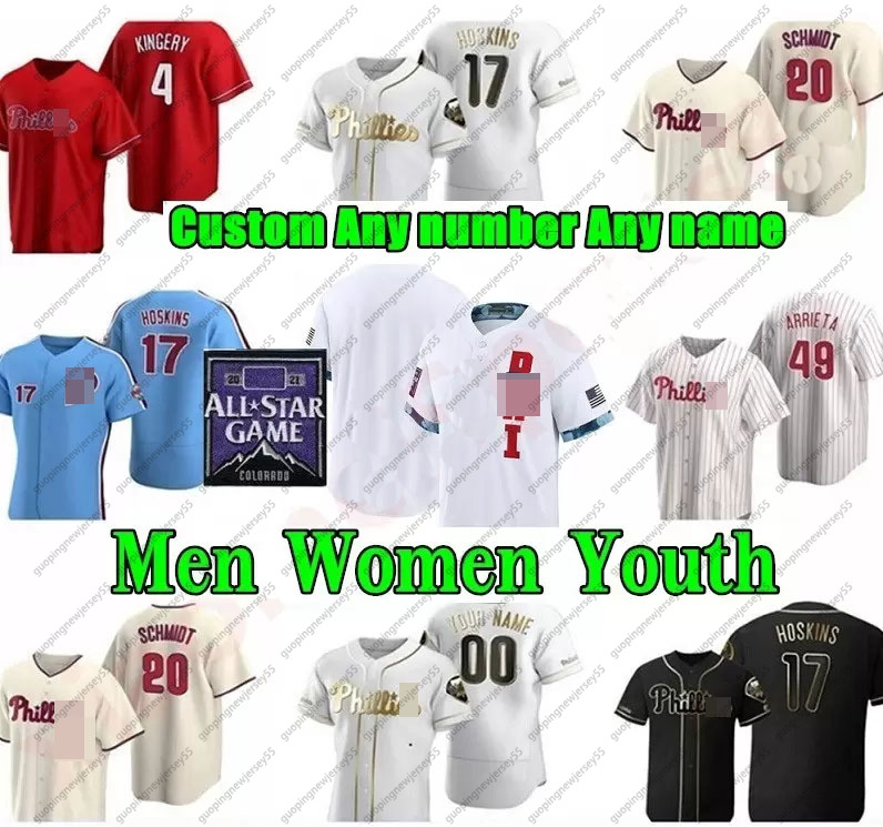 

New Men Women Bryce kids 2021 2022 Baseball Jerseys Phillies Darren Daulton Harper Maikel Franco Rhys Hoskins Aaron Nola Mitch Schmidt Stitch jersey, As shown in illustration4
