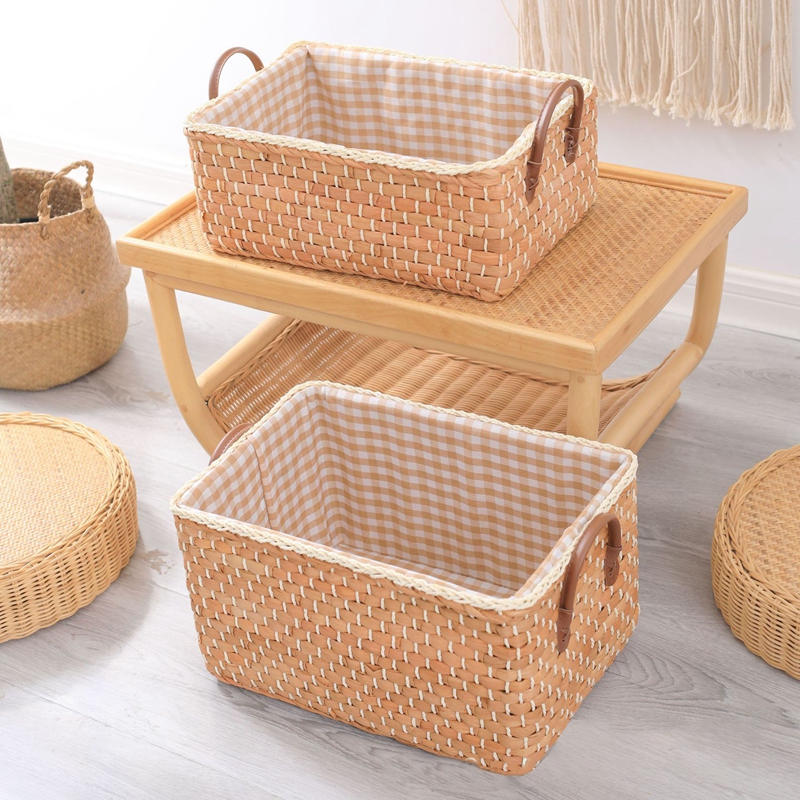 

Manua Woven Storage Basket Handmade aundry Wicker Baskets Sundries Organizer Cothes Toys Container Decor Panier Rangement