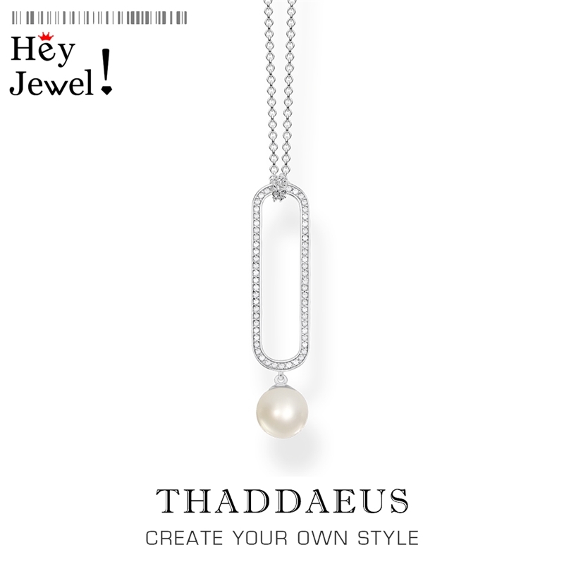 

Charm Necklace Pearl with Graphic Modern Design,2020 WinterBrand Fashion Jewelry Europe 925 Sterling Silver Gift For Women