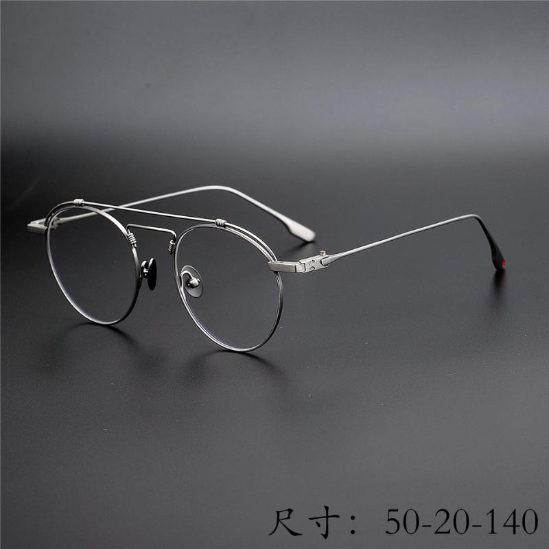 

Fashion Sunglasses Frames Limited Edition Vintage Ultralight Titanium Eyeglass Frame Double Bridge Simple Type Retro Round Eyewear Women Ori