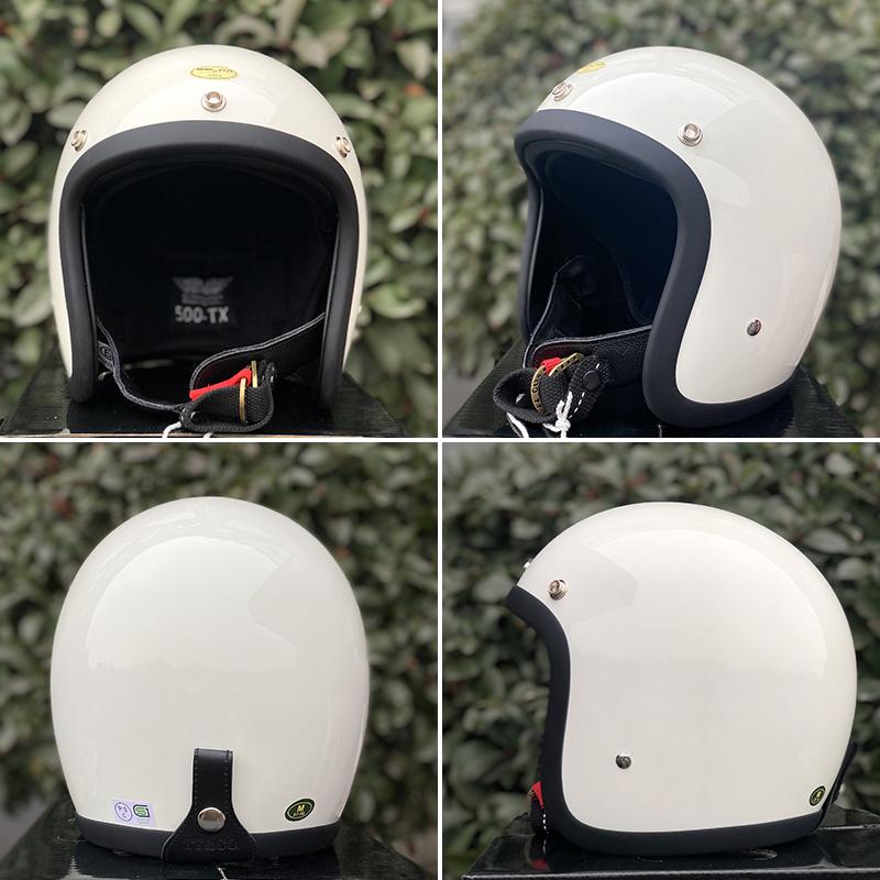 

Motorcycle Helmets 2022 Japanese Style 3/4 Fiberglass Open Face Cafe Racer Helmet 500-TX Scooter Bike Casco Moto Lightweight Retro For Kids, Yellow