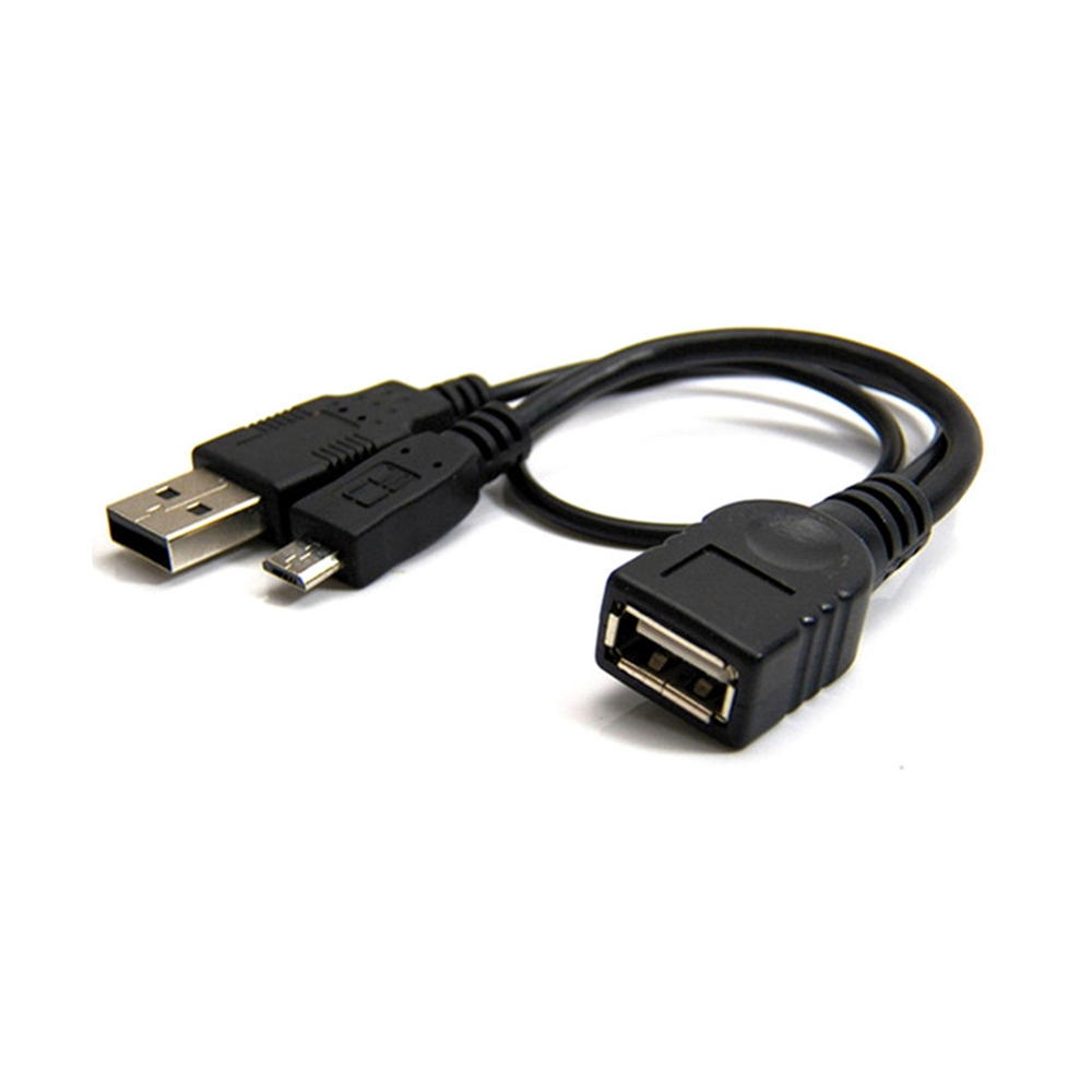 

Micro USB Male To Female Host OTG Cable with Power Enhancer Hub Adapter Y Splitter V8 Phone Line