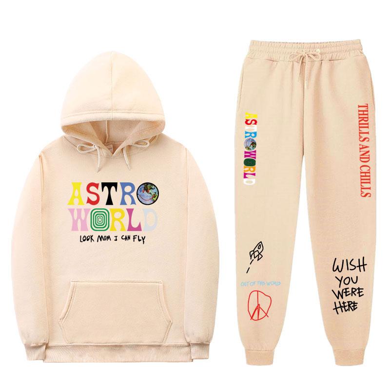 

Men' Tracksuits TRAVIS SCOASTROWORLD Hope You Are Here HOODIES Fashion Letters Scotts Young Men Women Streetwear+Pants Sweatshirt Sets, Red 02