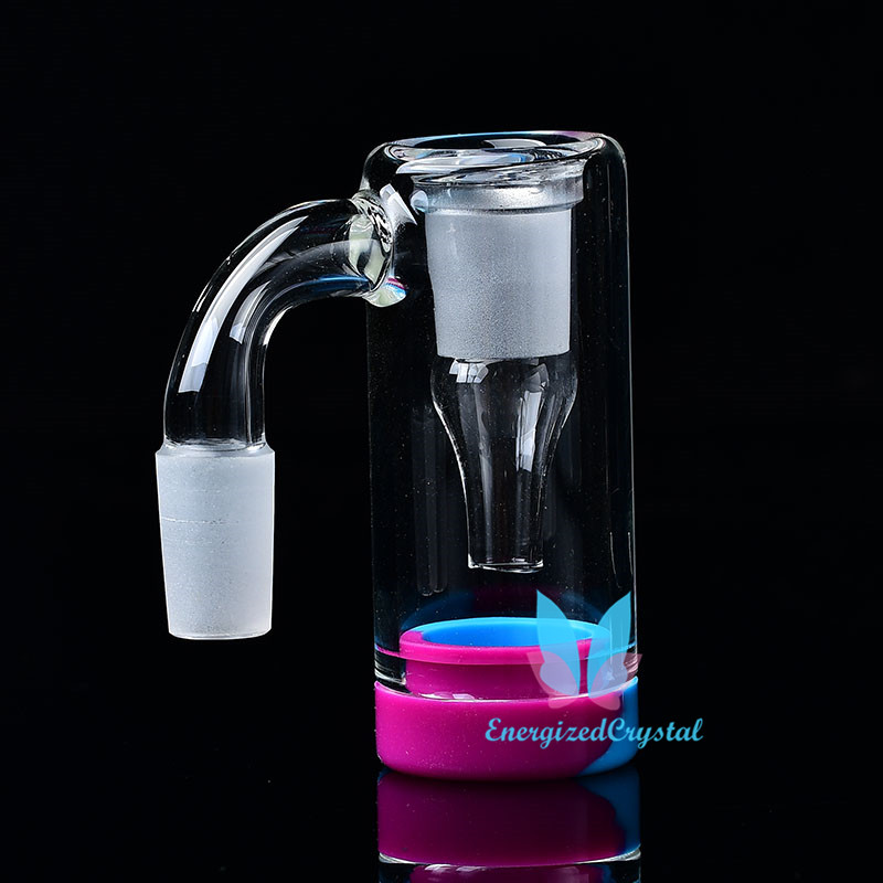 

Glass Ash Catcher Hookah Shisha Water Percolators Fixed Smoke Downstem Bowl Accessories Male Home Frosted Top Straight Silicone Bong Oil Rig