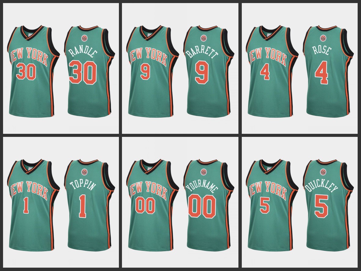 

New York's Knicks's Men Jersey Julius Randle R.J. Barrett Immanuel Quickley Obi Toppin Derrick Rose Custom St. Paddys Day