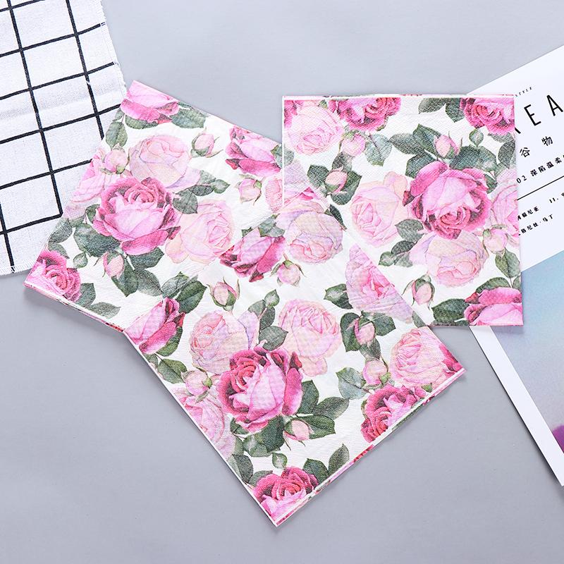 

10pcs Plum Blossom Grate Printed Napkin Paper Servilletas Decoupage Decorated Virgin Wood Tissue 33*33cm Disposable Dinnerware