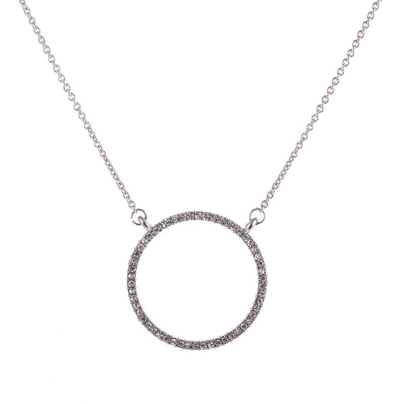 

Pendant Necklaces Fashion Simple Clavicle Chain Small Round Necklace Women Crystal Collier Femme Jewelry Drop