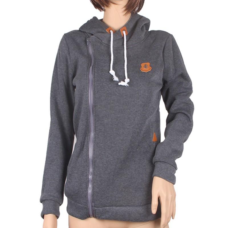 

Womens Hoodies Pullover Autumn And Winter Women Clothing Solid Color Hooded Fashion Long-Sleeve Zipper Sweatshirt Women's & Sweatshirts, Black