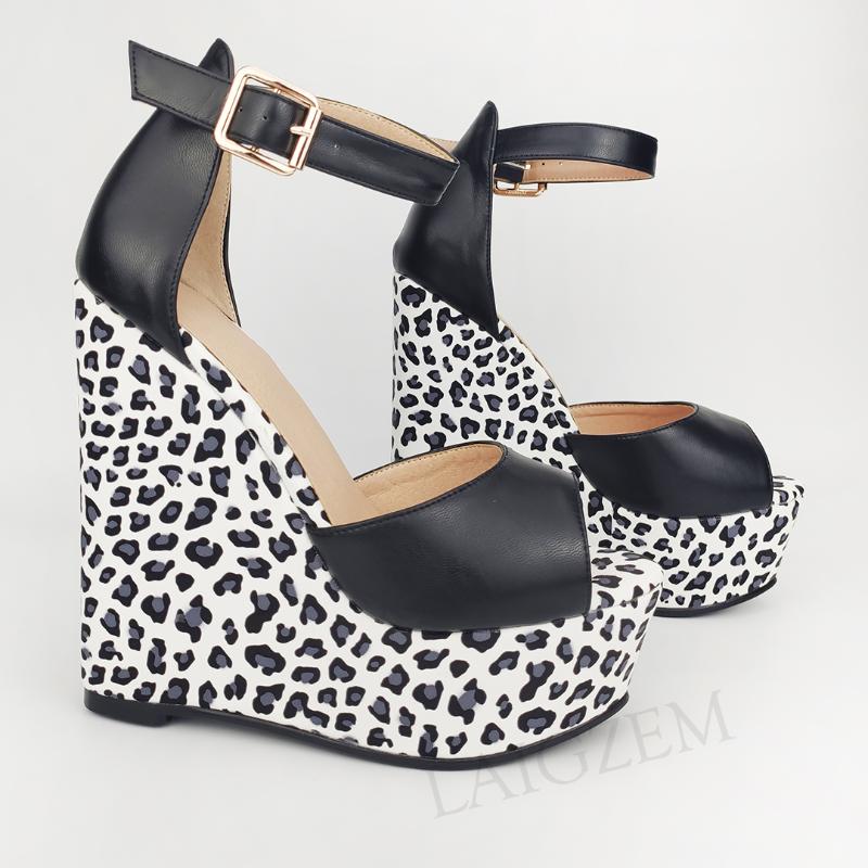 

Women Sandals Platform Wedge Heels Ankle Strap Peep Toe Ladies Pumps Summer Shoes Woman Big Size 39 42 43 47 52, Jy189 black